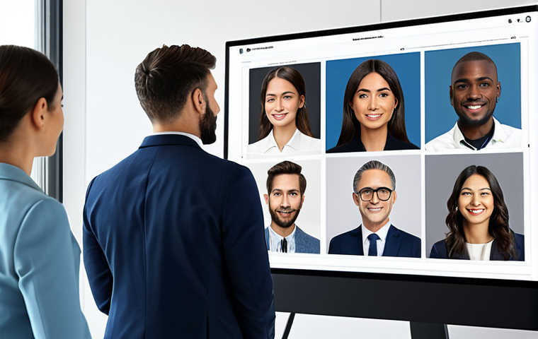 광고홍보사와 인플루언서 협업 광고 - Influencer Selection**
"A professional marketing team brainstorming, focusing on a screen showing d...