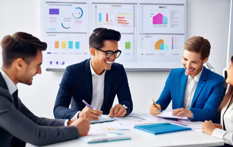 광고홍보사와 광고주 중심 광고 제작 - **Image Prompt 1: The Spark of Collaboration**
"A vibrant and dynamic meeting scene where a dive...