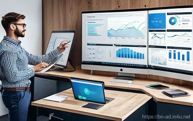 광고홍보사와 광고 디자인 도구 소개 - **Prompt:** "A bustling traditional advertising agency from the mid-2000s. The scene features an ope... 광고홍보사와 광고 디자인 도구 소개 - **Prompt:** "A bustling traditional advertising agency from the mid-2000s. The scene features an ope...