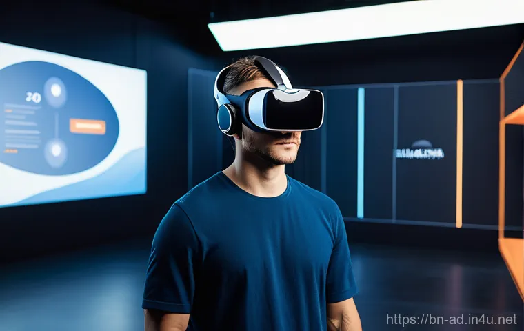 광고홍보사와 고객 만족도 조사 방법 - A user, a young adult (wearing casual, modest clothing), happily interacting with a futuristic, pers... 광고홍보사와 고객 만족도 조사 방법 - A user, a young adult (wearing casual, modest clothing), happily interacting with a futuristic, pers...