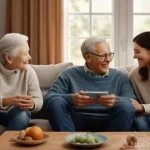 광고홍보사와 브랜드 광고 스토리 설계 - **Emotional Brand Storytelling:** A heartwarming scene depicting a multi-generational family (grandp...