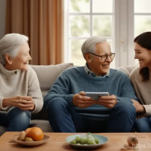 광고홍보사와 브랜드 광고 스토리 설계 - **Emotional Brand Storytelling:** A heartwarming scene depicting a multi-generational family (grandp...