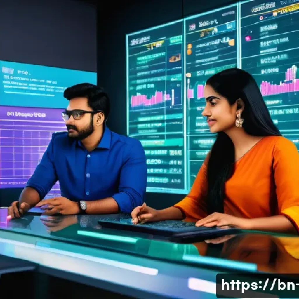 광고홍보사와 신규 광고 도구 활용 사례 - A vibrant digital marketing control room scene focused on big data analytics for Bengali users, feat...