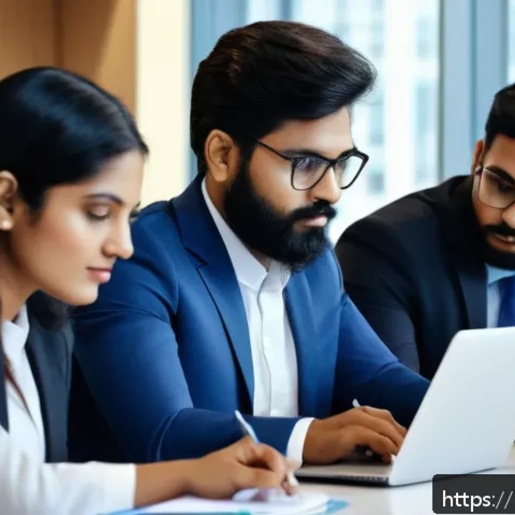 광고홍보사와 효과적인 광고 회의 방법 - A diverse professional team in a modern office conference room, preparing for a meeting by reviewing...