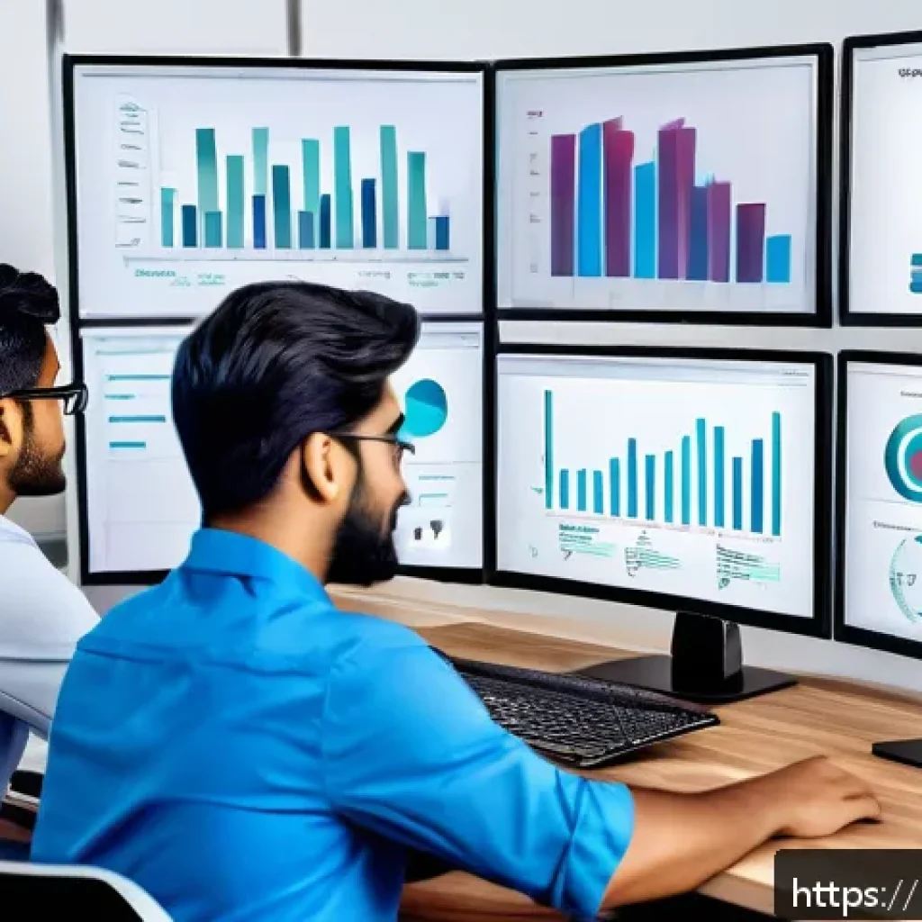 광고홍보사와 광고 제작 예산 절감 - A professional digital marketing team analyzing target audience data on multiple high-resolution com...