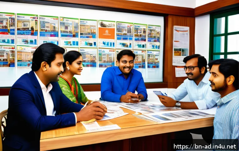 광고홍보사와 온라인 광고 효과 비교 - A vibrant office scene of a traditional Bengali advertising agency team brainstorming around a woode...