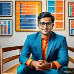 Home 22 광고홍보사와 매체 기획 전략 - A vibrant digital marketing strategy workspace showing a young Bengali professional analyzing detail...