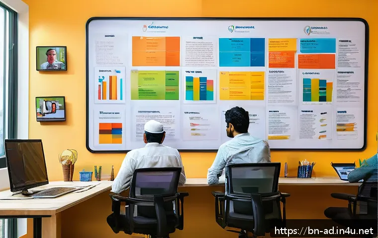 광고홍보사와 산업별 광고 기획 - A vibrant advertising agency office scene in Bangladesh, showcasing a diverse team of creative profe...