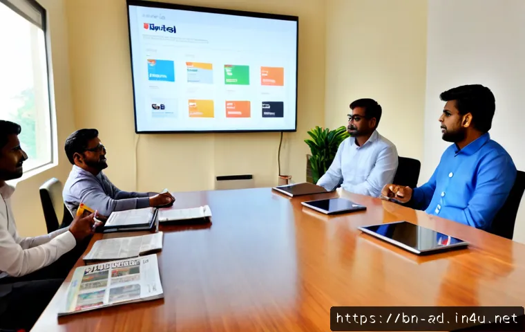 광고홍보사와 미디어 믹스 전략 - Photorealistic modern advertising agency strategy meeting in a bright Dhaka office, diverse Bengali ...